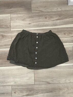 Forever 21 Olive Green Button-Front Skater Skirt